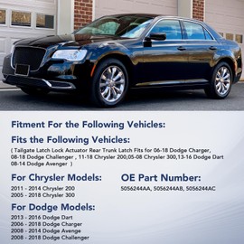 Trunk Latch Tailgate Lock Actuator 931-714 for 2006-2018 Dodge Charger, 2008-2018 Dodge Challenger, 08-14 Dodge Avenge, 05-18 Chrysler 300,11-14 Chrysler 200 Liftgate Lock Rear Hatch Latch 5056244AA