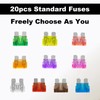 20pcs 30A Standard Car Fuses Blade Fuse, 30 AMP Automotive