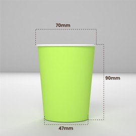100 Paper Cups 200ml Eco Friendly Biodegradable Disposable Asport Warm Drinks Colorful Green