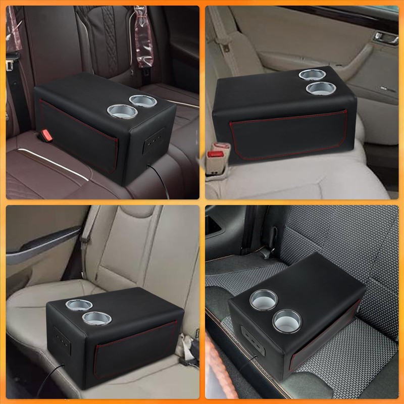 Donpida Upgrade Bench Seat Center Console with Cup Holder, Universal