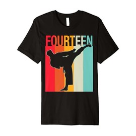 14th Birthday Gifts Karate Retro Taekwondo Martial Arts Boy Premium T-Shirt