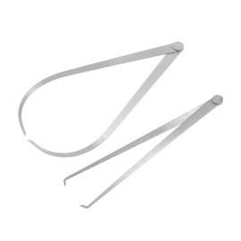 Kozelo Firm Joint Inside Outside Caliper Set - [12 Inch] Stainless Metal Firm Friction Joint Measurement Tool for Size Measuring Use, Silver Tone