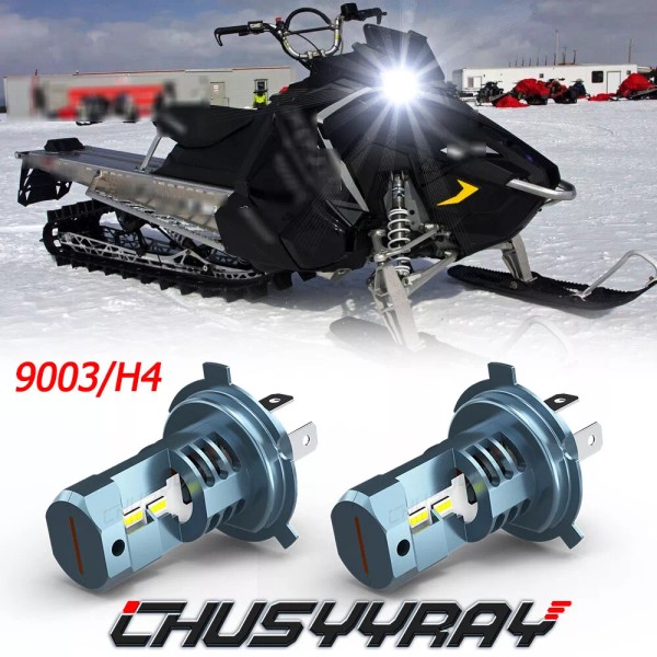 CHUSYYRAY 2pc H4 Snowmobile LED Headlights For Polaris RMK 500