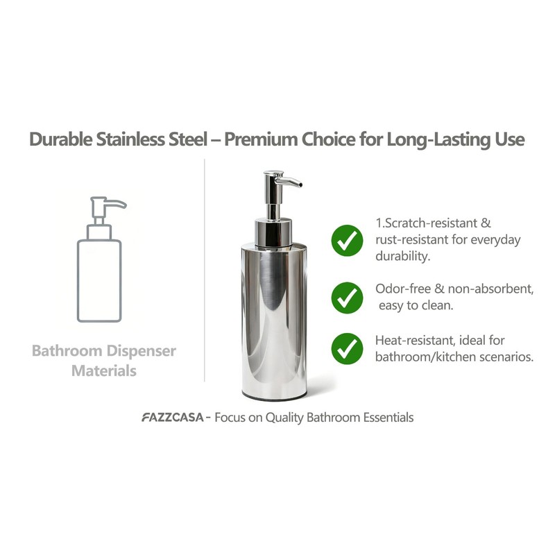 Stainless Steel Round Lotion Pump Dispenser (7.5OZ/220ML)