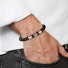 CaptainSteeL Bracelet for men-Leather Stainless Steel Black/Brown Braided Chain,Braided Leather
