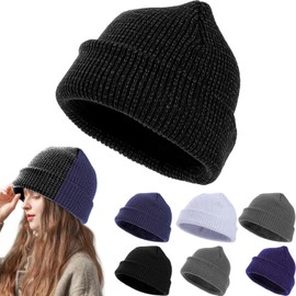 Weflexus Reflective Beanie for Women Men, Flex Beanie Reflective Hat, Flex Beanie 2.0 - Unisex, Beanies Knitted Hat (CA/US, Alpha, One Size, Black)