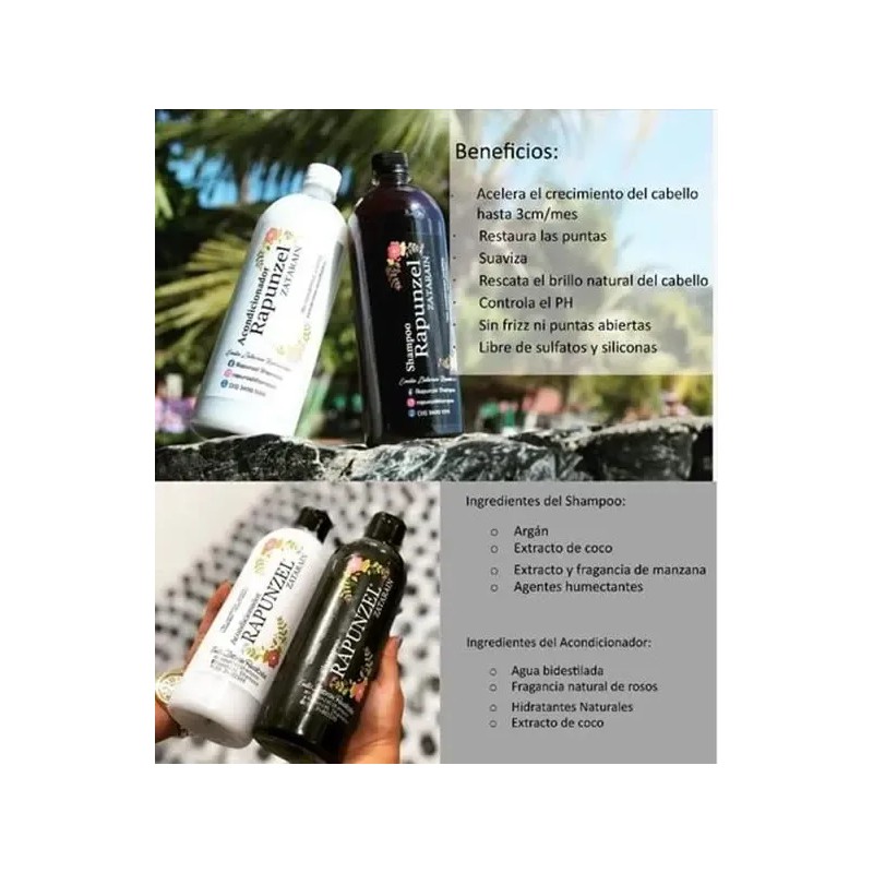 Shampoo Fórmula Rapunzel Zatarain para Cabello Dañado de 1 L