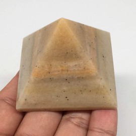 WatanGems 131.2g,2.1"x1.7" Natural Yellow Aventurine Pyramid Gemstone Crystal from India,MF3526