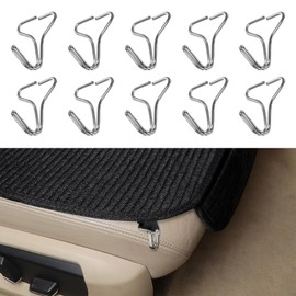 Lyxheth 10PCS Car Seat Cover Hooks, Car Seat Cover Clips, Metal Car Seat Cushion Fixing Hooks, Universal Car Seat Installation Hooks Auto Interior Accessories for Reinforce Car Seat Cushions (10PCS)