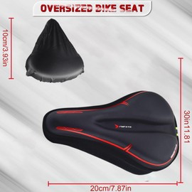 AMSNINK Bicycle Saddle Cover, Ergonomic Saddle Cover Bicycle Padded, Bicycle Seat Padding with Soft Memory Foam, Gel Padding and Waterproof Saddle Protection, Ideal for Men and Women