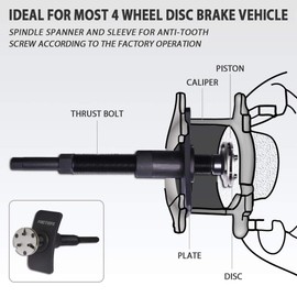 FIRSTINFO F3297 Universal Auto Adjustable Disc Brake Caliper Piston Wind Back Repair Replacement Tool Kit