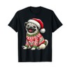 Dog Pug Ugly Sweater Santa Hat Christmas T-Shirt