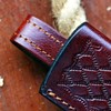 SOGO KNIVES Leather Knife Sheath For Belt, Slanted Sheath, Tooled