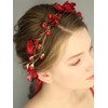 Teyglen Flower Bride Wedding Hair Vine Bridal Red Hair Vine