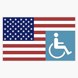 HOF Trading Disabled American Veteran Vinyl Sticker Waterproof Decal Laptop Wall Window Bumper Sticker 5"