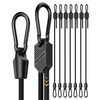 8 Pcs 12 Inch Adjustable Carabiner Bungee Cords with Hooks,