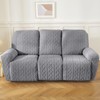 vctops 8 Pieces Geometric Jacquard Plush Recliner Sofa Covers Soft