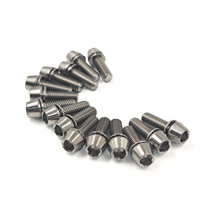4Pcs Titanium Bike Bolts, M6x18mm 20mm Hex Tapered Head for