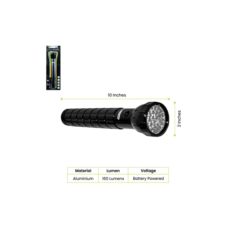 PerfPower Go Green GG-113-28BK LED High Intensity Flashlight, Black