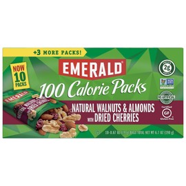 Emerald Nuts, Natural Walnuts and Almonds With Dried Cherries, 100 Calorie Packs, 10 Count, 6.7 Oz