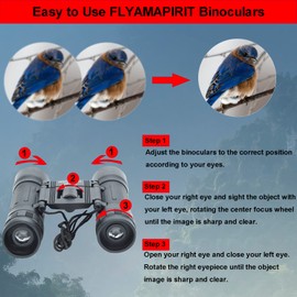 FLYAMAPIRIT Mini Fernglas Teleskop Faltbares 12X30 HD Fernglas mit Tragegurt und Tragetasche für Vogelbeobachtung, Konzerte, Oper, Sport und Reisen