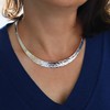 Choker Solid Hallmarked 925 Sterling Hammered Silver Necklace Torc
