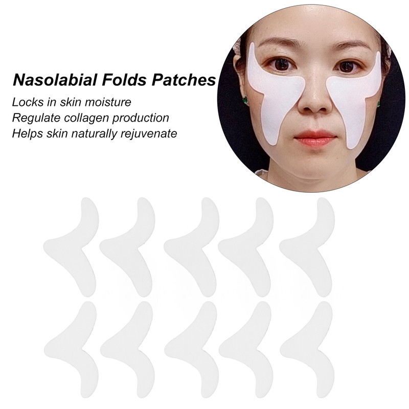 10 Pcs Wrinkle Stickers Hydrogel V Shape Moisturizing Nasolabial Folds