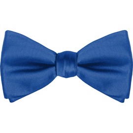 KissTies Pajarita de satén liso preatada para adultos ajustable de esmoquin, Azul Royal, Talla única