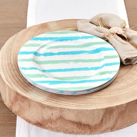 Coastal Melamine Dinnerware - Set of 4 Dinner Plates