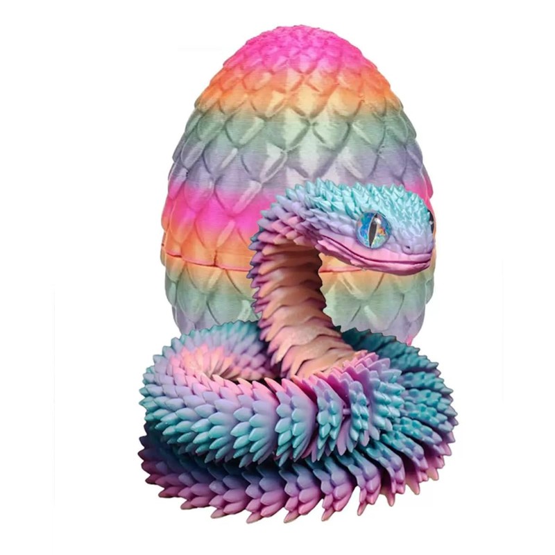 FOLANDO 3D Printed Snake in Egg, Rainbow 3D Snake Eggs