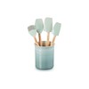 Le Creuset Silicone Craft Series Utensil Set with Stoneware Crock,