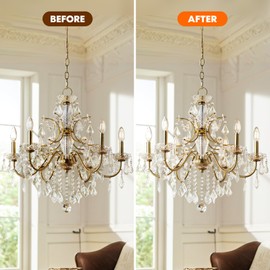 Yadool Chandelier Cleaner Drip Dry Spray No Wipe, Spray Away Dust Remover for Crystal Shiny, Glass, Figurines & Fine Collectibles, Shines Bright, Spotless & Streak-Free - 16.91 Fl Oz