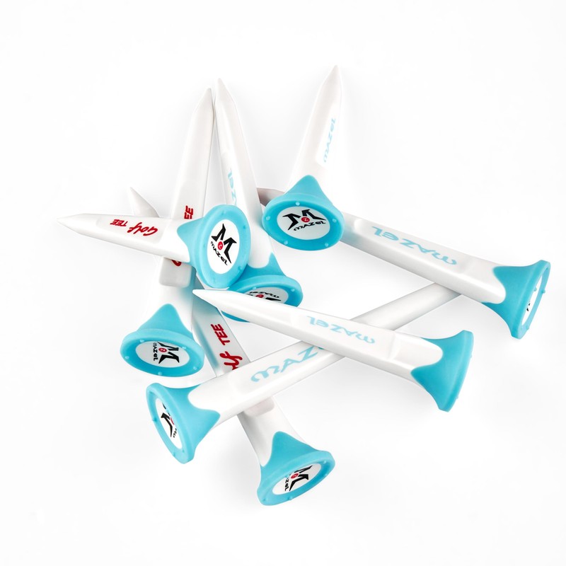 MAZEL Plastic Golf Tee, Increased Distance, Durable, Break-Resistant, Long Tee/Short