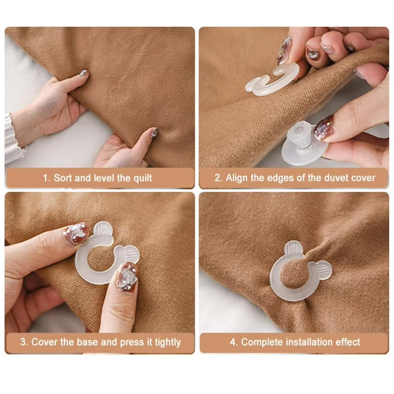 ArrErr 12 Set Duvet Cover Clips Down Comforter Grippers No-Pin
