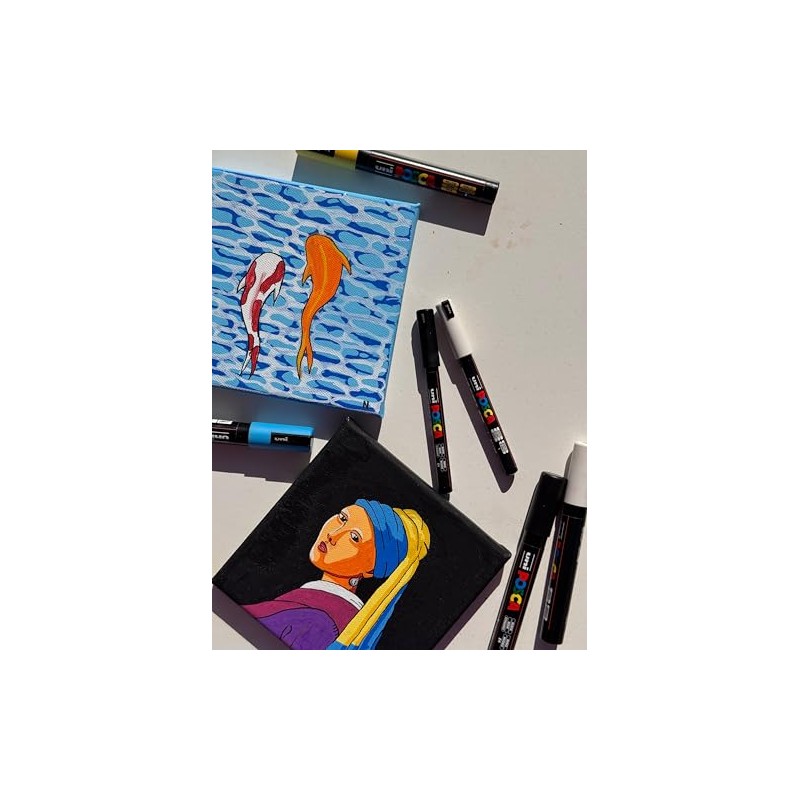 UNI Posca PC1M Extra Thin Tapered Tip Case with 4