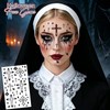 6Sheets Spider Face Gems Black Face Jewels for Women Halloween