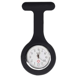 PCL Media ltd Fob Watch for Nurses Watch Brooch for Women for The Health Care Industry Nurses Watch Silicon (Black)