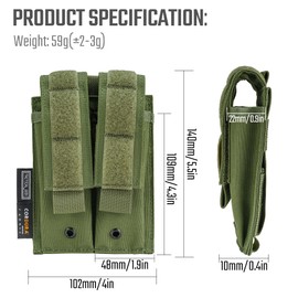 TACTICAL GEEK EXT9 EDC Belt Organizer, Molle Multitool Sheath, EDC Pocket Organizer for, Small Tool Organizer Pouch Accessories for Daily Carry (Pair Green)