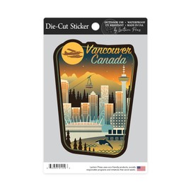 Die Cut Sticker Vancouver, Canada, Retro Skyline Chromatic Series, Contour Vinyl Sticker 3 to 6 inches, (Waterproof Decal for Cars, Water Bottles, Laptops, Coolers), Large
