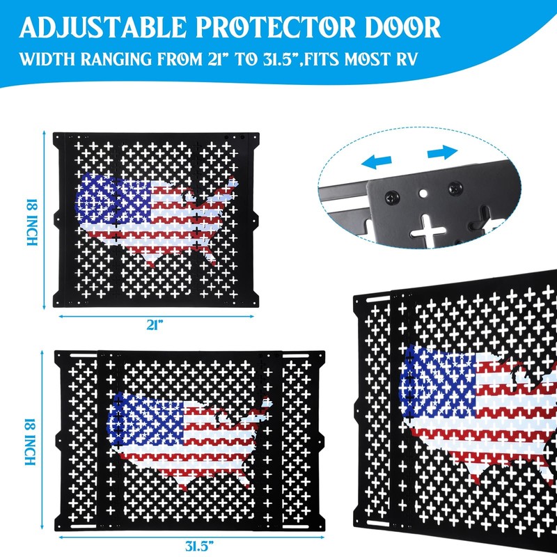 Gisafai 18 Inch High Adjustable RV Door Screen Protector Adjusts