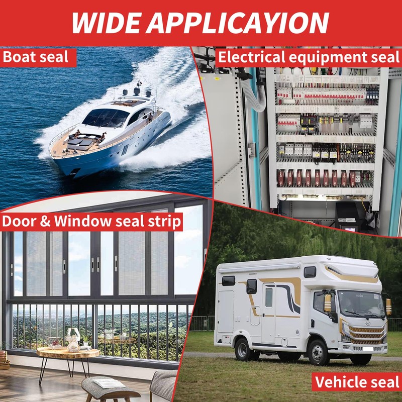 Silicone Weather Stripping Door Seal, 20FT Self Adhesive D-Shaped Car