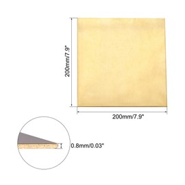 TA-VIGOR 1Pcs H62 Brass Sheet, 200mm x 200mm x 0.8mm Metal Sheet Brass Plates for DIY Crafts, Electrical, Repairs, Industry