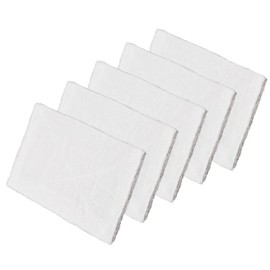 19inch 5-Piece Towel Cloth, 100% Cotton, Commercial and Household Use, Deep Cleaning, Absorbent, White, Simple Type, New School Year, Preparation, School, Kindergarten, Nursery, Year-End (No Name Tag)