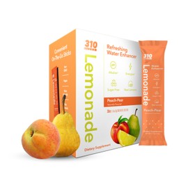 310 Lemonade Peach Pear - Water Enhancer Sugar Free - Powdered Drink Mixes & Flavorings with Alkalizing Minerals - Water Flavor Packets for Energy & Hydration - 30 Single Servings to Go