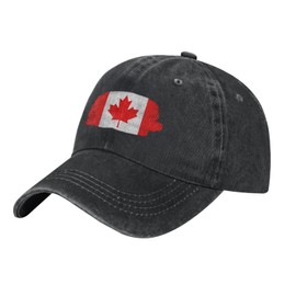 Brush Canada Flag Baseball Cap Washed Denim Dad Hat Adjustable Twill Cotton Distressed Vintage Trucker Caps for Men Women