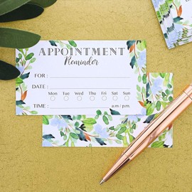 Paper Junkie Appointment Reminder Cards (200 Count), Foliage Design, 3.5 x 2 Inches