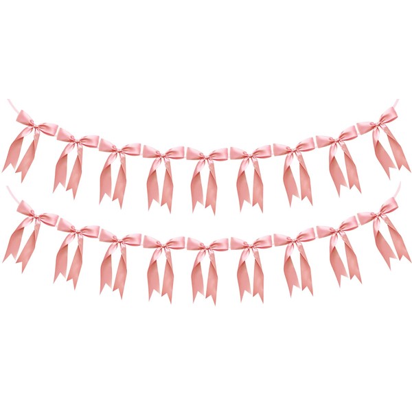 2pcs Bow Garland Banner Ribbon Bow Party Decorations for Baby
