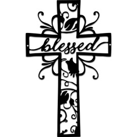 Rajukit Stunning Christian Wall Art Collection - Premium Metal Cross Wall Decor, Ideal Metal Cross Wall Crosses For Home Decor With Diverse Wall Crosses For A Warm Atmosphere-Blessed