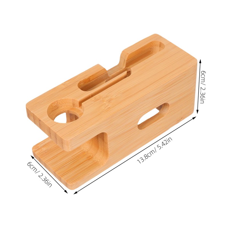 TEHAUX Bamboo Wood Charging Station Desk Organizer Cell Phone Docking