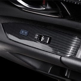 ruihe 4pc Carbon Fiber Color Automobile Door Window Control Panel Cover Trim Fit for Mazda CX-5 CX5 2017 2018 2019 2020 2021 2022 2023 2024 North American Version